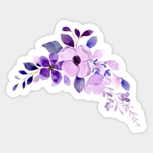 Purple Watercolor Wild Flower Sticker